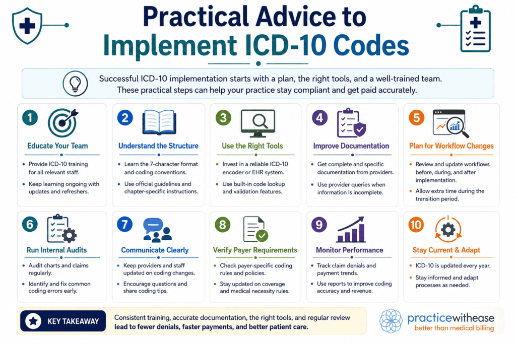 Practical Advice to Implement ICD-10 Codes